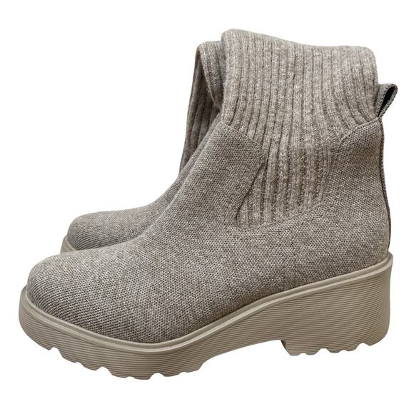 Vivaia Womens Eduarda Knee High Platform Wedge Boots US 10.5 EU 42 Oatmilk Wool - Picture 1 of 10